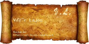 Vér Lajos névjegykártya